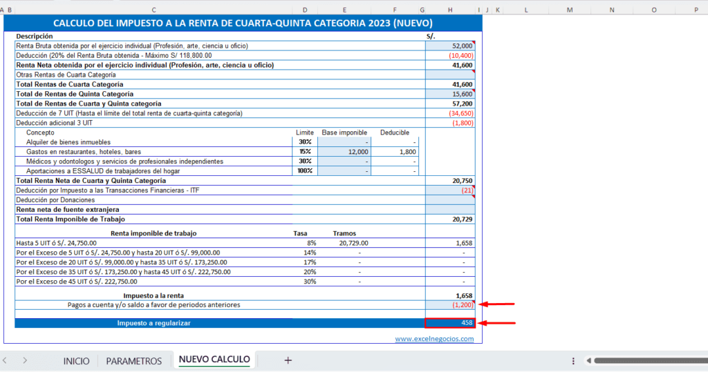 Plantilla Para C Lculo De Renta Anual De Ta Y Ta Categor A Excel Negocios